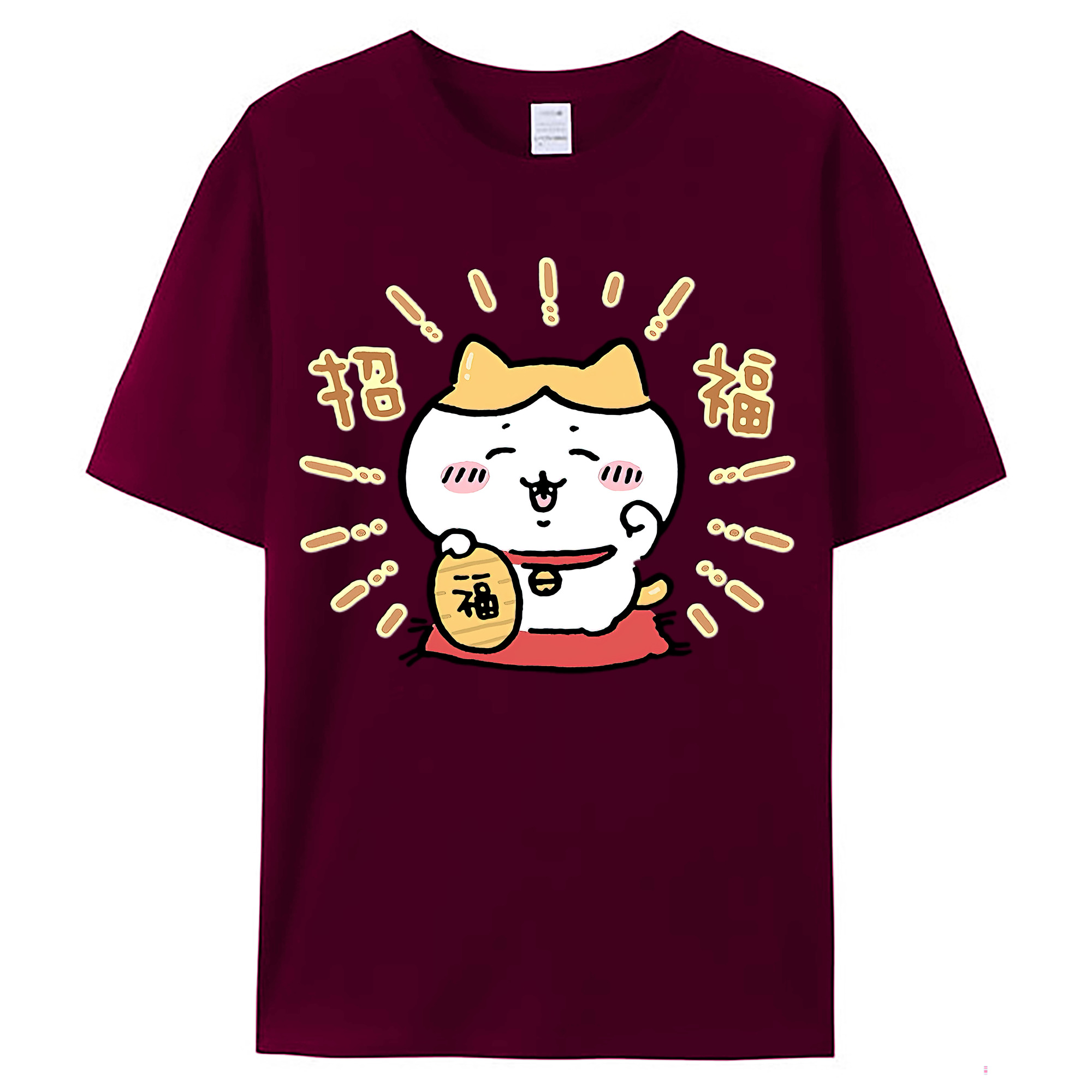 （画像用） ちいかわ ハチワレ Chii-kawa hachiware レディースカジュアルプリントTシャツ（綿100％）